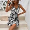 Women's Geometric Printed Dress Summer Fashionable and Versatile Vest Dress