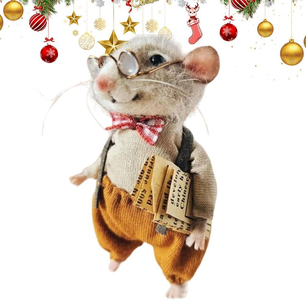 Милая валяная мышь, валяная из иглы, кукла-мышь, рождественские украшения из войлока на Новый год