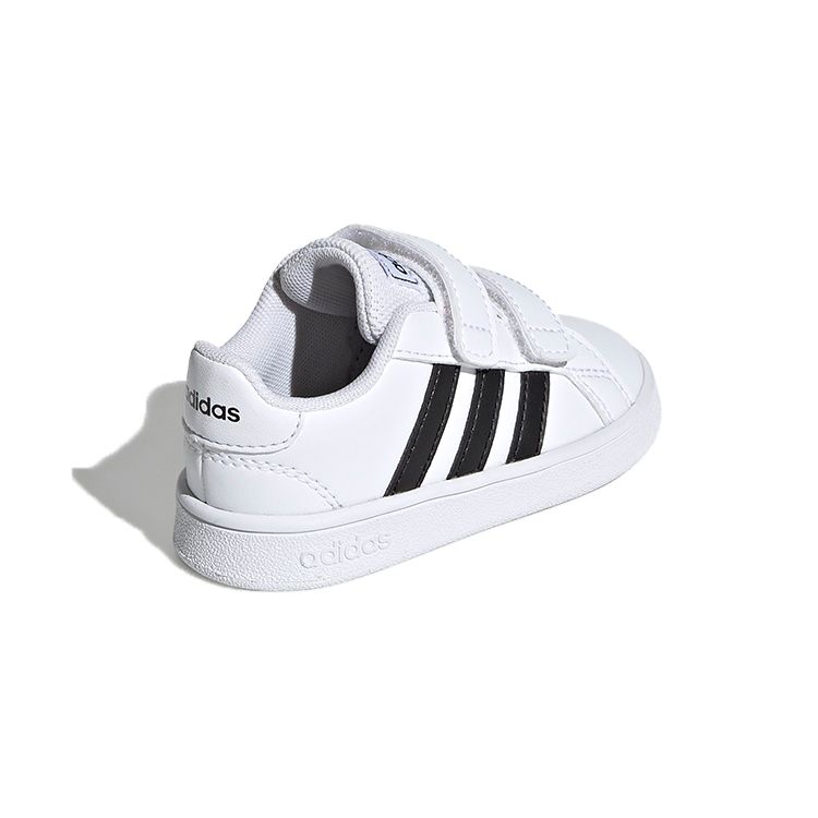 Adidas Кеды Neo Grand Court на липучках с низким верхом Детские кеды Белый Черный EF0118