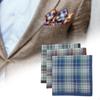 3x Handkerchiefs for Men Comfortable Soft Mens Gifts Plaid Pocket Squares