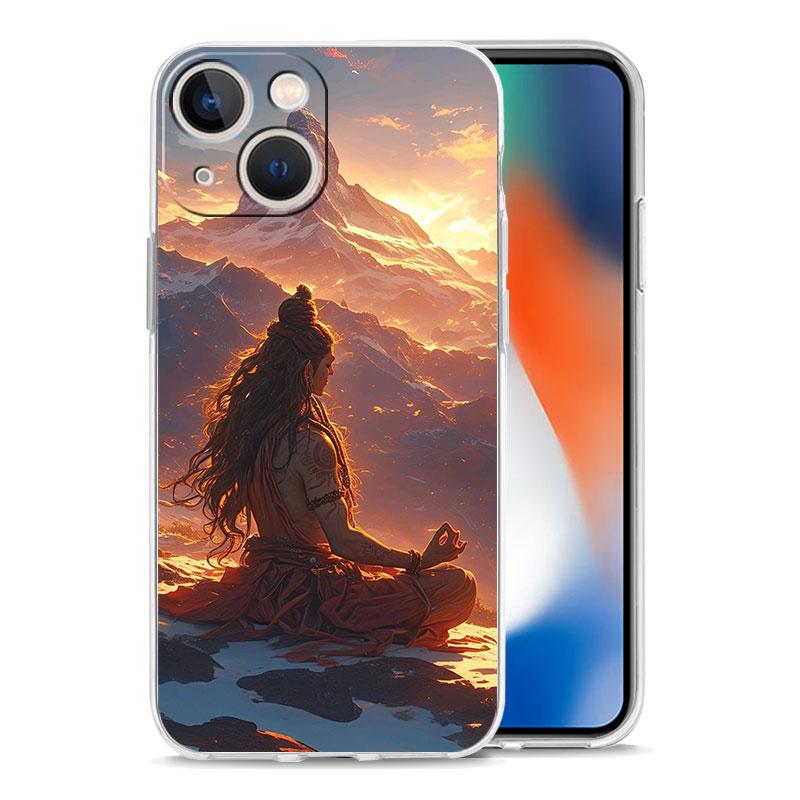 Чехол для телефона iPhone 16 Чехлы iPhone 15 12 13 14 16 Pro Max X XR XS Max 15 Plus iPhone11 Чехол Лорд Шива Бог Будда Индия