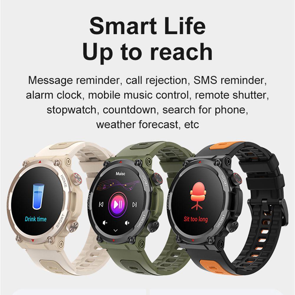 Умные часы для активного отдыха, Мужские, Bluetooth-звонки, 1,39-дюймовый HD-дисплей, Мониторинг здоровья и пульса, Длительное время работы от аккумулятора, Смарт-часы