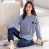 Пижама женская из чистого хлопка с длинным рукавом, женская хлопковая тонкая большого размера, повседневная, для осени и зимы, можно носить как домашнюю одежду