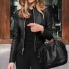 Slim Fit Faux Leather Jacket Women Classic Moto Biker PU Leather Jacket Spring Autumn Basic Zipper Coat Outerwear