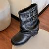 Fashion Designer Retro Women Ankle Boots 2025 Autumn New Style Cool Girl Boots Fashion Buckle Wear Resistant Women Knight Boots