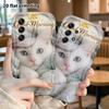 Чехол для телефона: Плоский 2D защитный чехол для Samsung Galaxy A34 A35 M05 M06 S20 S22 S21 FE Plus 5G, бело-голубоглазый кот, идеальный для Рождества и Хэллоуина