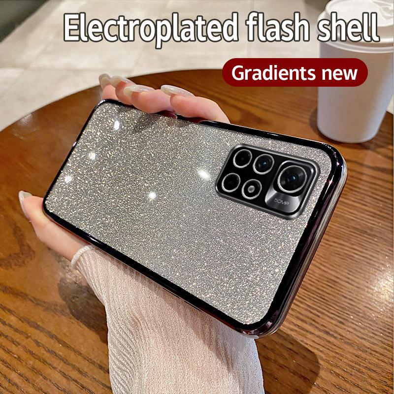 Для Xiaomi Redmi Note11 5G Чехол Redmi Note 11S note 11T Poco M4 Pro Чехол для телефона Блестящий блестящий чехол для объектива камеры Мягкая задняя крышка