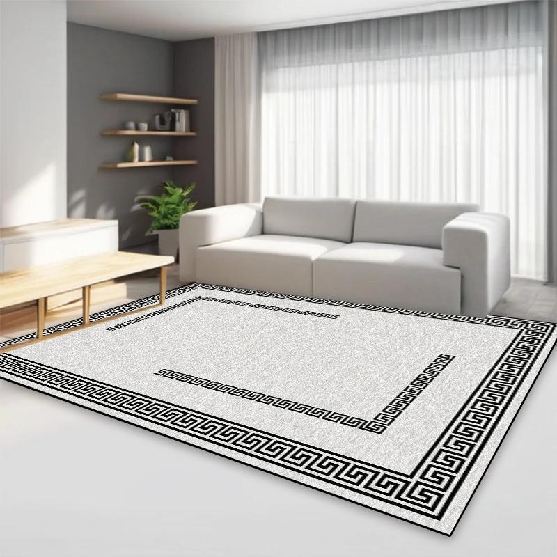 Светло-серый ковер в стиле ретро, минимализм для гостиной, домашний декор, ковры большой площади, коврик для прихожей, нескользящий коврик для входной двери