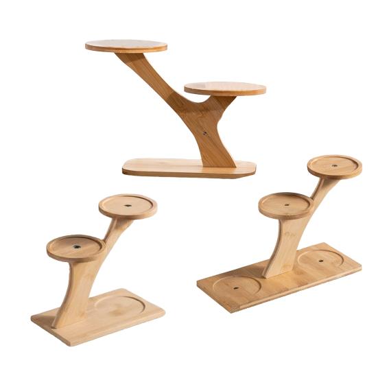 Wooden Tiered Plant Stand Rustic Planter Holder with 3 Tiers Decorative Desktop Display Stand for Potted Succulents Small Figurines