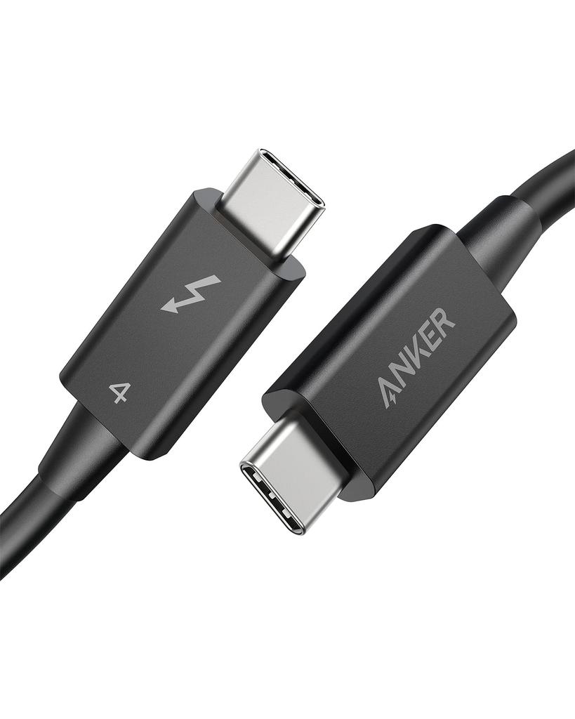 Anker Thunderbolt 4 100W Cable Black 100W Output 8K Compatible 40 Gbps High Speed Data Transfer Compatible with iPhone 16 15 MacBook Air Pro iPad and
