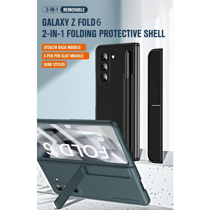 Чехол из жесткого пластика для телефона Samsung Galaxy Z Fold 6 5 4 Fold6 Fold5 Fold4 5G с защитной крышкой для слота для ручки-подставки