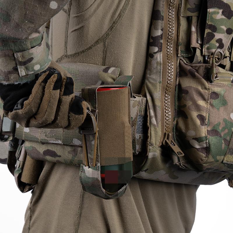 Tactical MOLLE Combat Single Magazine Bag Smoke Grenade Pouch Flexible Storage Bag Elastic Tab/Fixed Hunting Training Gear 5