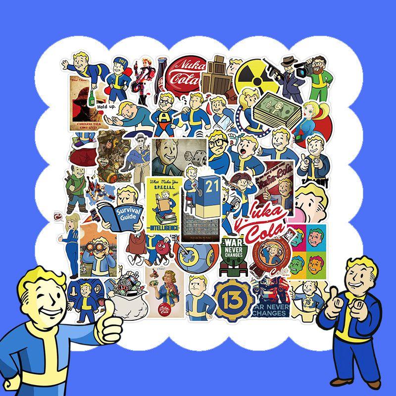 Sheets 50 Fallout Game Graffiti Stickers Luggage Laptop Diy Not Adhesive