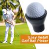 Golf Ball Retriever Black Rubber Retriever, Grabber Suction Cup, Picker Putter Grip Upper Tool, Accessories
