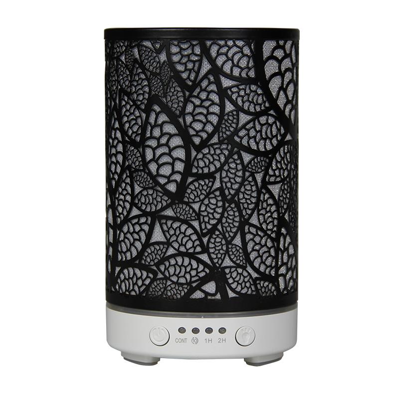 100ML Aroma Diffuser Ultrasonic Humidifier with 7 Color Light, 1H/2H Timer, Auto Shut-Off, Leaf Essential Oil Diffuser for Home