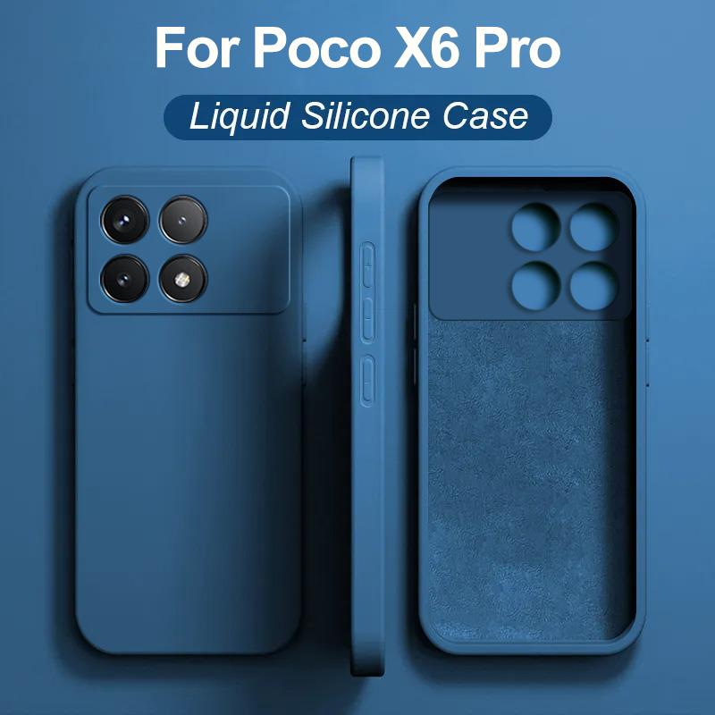 Для Poco X6 Pro Чехол Роскошные жидкие силиконовые чехлы для телефонов Xiaomi Poco X6 Pro Poco X 6 Pro Poco X6Pro Pocox6 Pro 5G Чехол