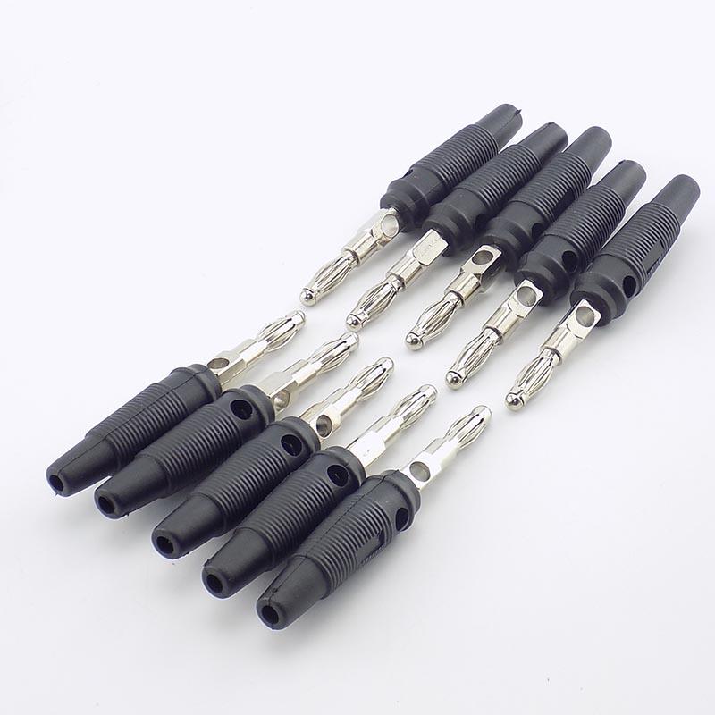 10 шт. 4 мм разъемы типа «банан», красные, черные, без пайки, боковые, штабелируемые, для музыкального динамика, видео, аудио, DIY-адаптера