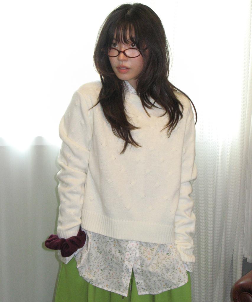RONRON Textured Dot Knit Ivory