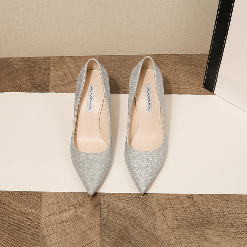 Женская обувь на каблуке 2024 Лето Сексуальные туфли-лодочки с острым носком Женские туфли на высоком каблуке Платье Офисные женские туфли Слингбэки Женские туфли-лодочки