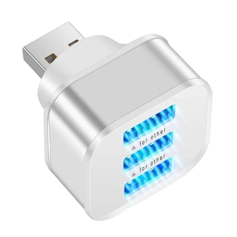 USB2.0 Адаптер 3-портовый USB-удлинитель Быстрая зарядка Множественный USB-разветвитель Автомобильный адаптер Разъем для расширения мобильной мощности