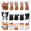 Washable Animal Cat Dog Hand Puppet Props Random Combination Finger Dolls