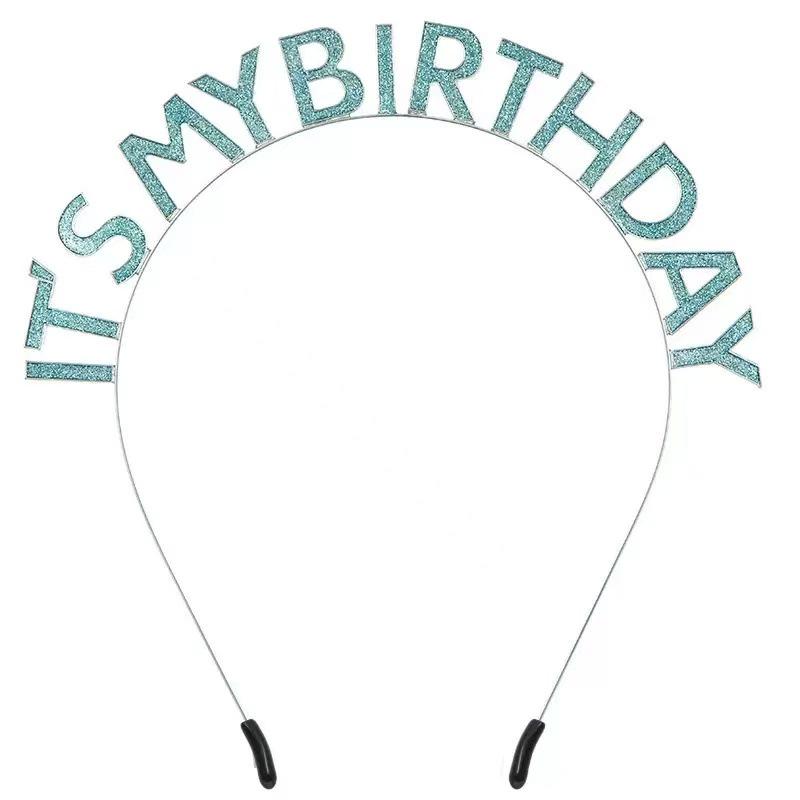 Радужная повязка на голову с капельками масла 'Это мой день рождения' - Европейский и американский стиль, корона на день рождения