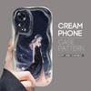 Для OPPO A17 A18 A38 A58 A98 Reno7 Z 8Z 8T 11F 11 Pro Realme 12 Lite 12 Pro C30 Starry Sky Black Skirt Girl Cream Texture Мягкий силиконовый чехол для телефона
