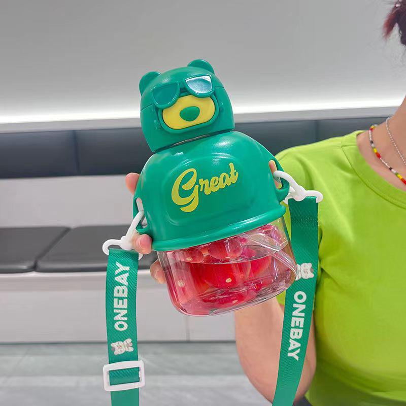 Пластиковый стакан для воды Big Belly с большой емкостью и трубочкой