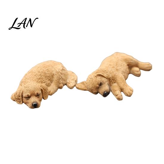 Cute Puppy Car Dashboard Decorations 2Pcs Sleeping Resin Dog Figurine, Decor for Creative Gift Lovers Women, Mini Calming Statue Desk, Interior