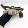 [Pre-Owned] Neo Vintage Series Gold Foil Logo Monogram Tiger Head Decorative Striped Shoulder Strap Canvas And Leather Messenger B - Excellent #KGCSZL