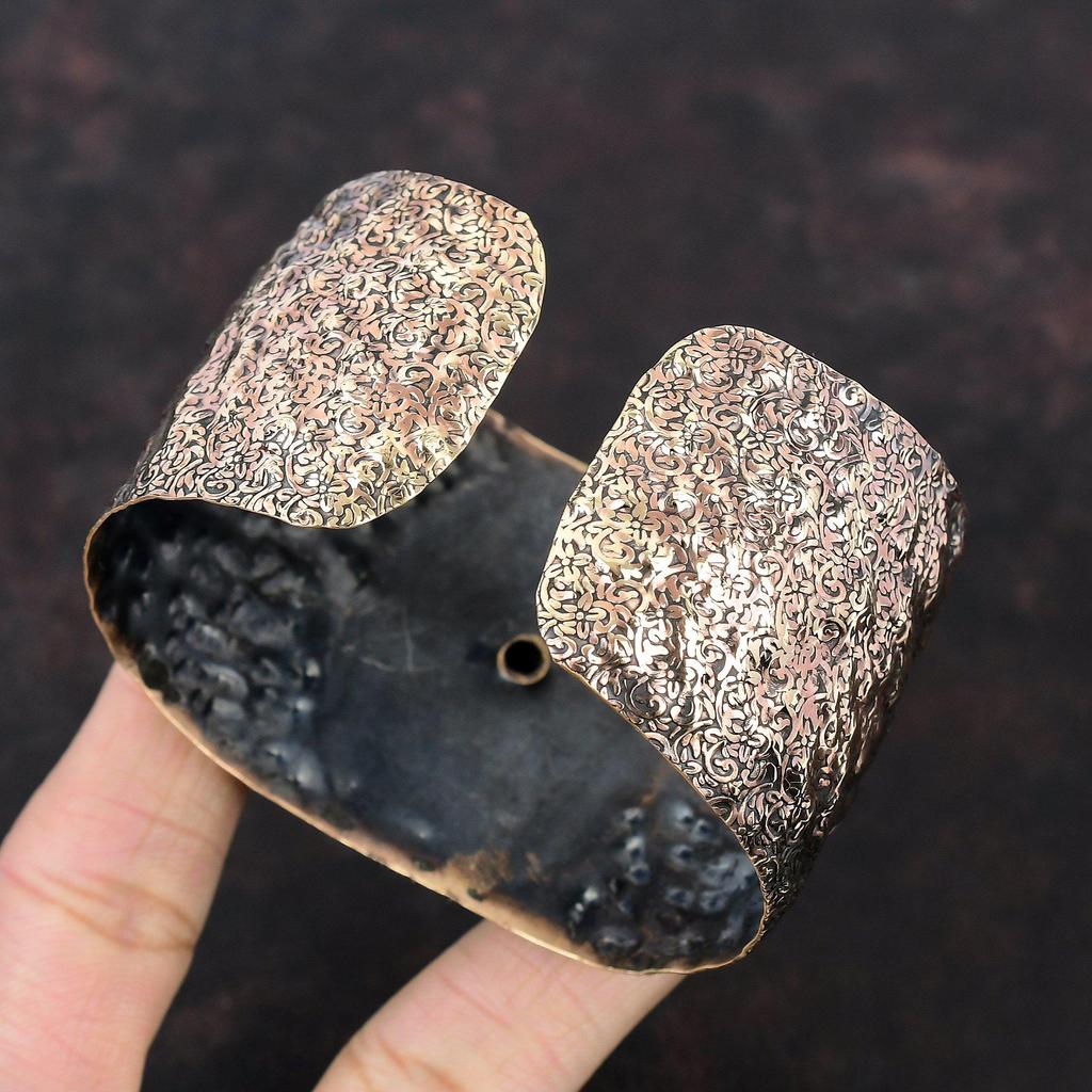 Браслет Larvikite, обмотанный медной проволокой, регулируемый браслет-манжета, ручная работа, обмотанный медной проволокой, ювелирные изделия в подарок жене, натуральный драгоценный камень, браслет