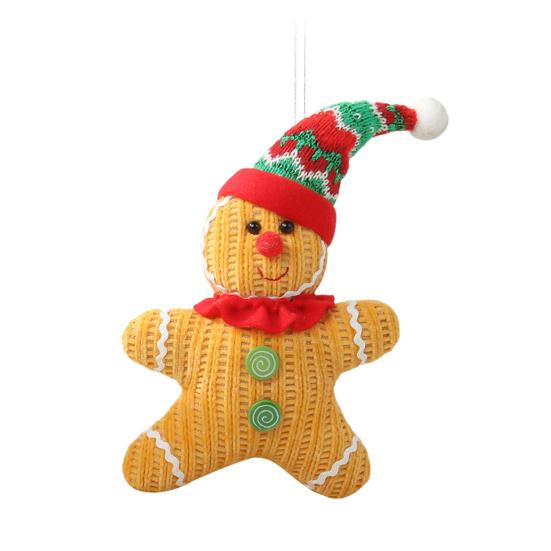 1/2 шт. Фигурка пряничного человечка, рождественская плюшевая кукла в шляпе, пряничное подвесное украшение для рождественской елки, каминное украшение