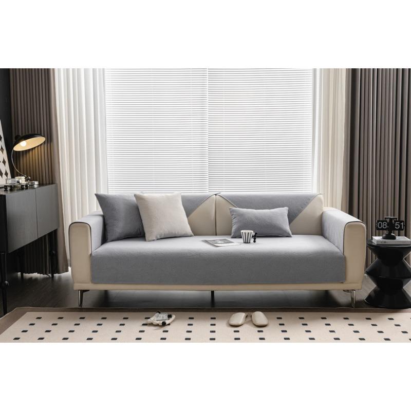 Легкая роскошная однотонная диванная подушка из шенилла, универсальная простая нескользящая подушка для дивана из ткани для всех сезонов