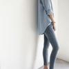 Loose Blue Striped Shirt Women Stylish Minimalist Oversized Long Sleeve Top
