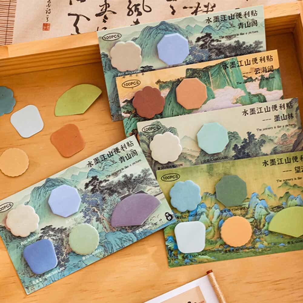 1 шт. Наклейка Милые заметки Китайская тушь Живопись Липкий блокнот Блокноты для записей Офис Школьные принадлежности Канцелярские принадлежности Закладка