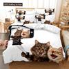 3D Кот Милый Котенок Узор Пододеяльник Кот Украшение Детской Спальни Кот Постельный Комплект Для Женщин Девочек Мальчиков Подарки С Молнией 3 Шт.
