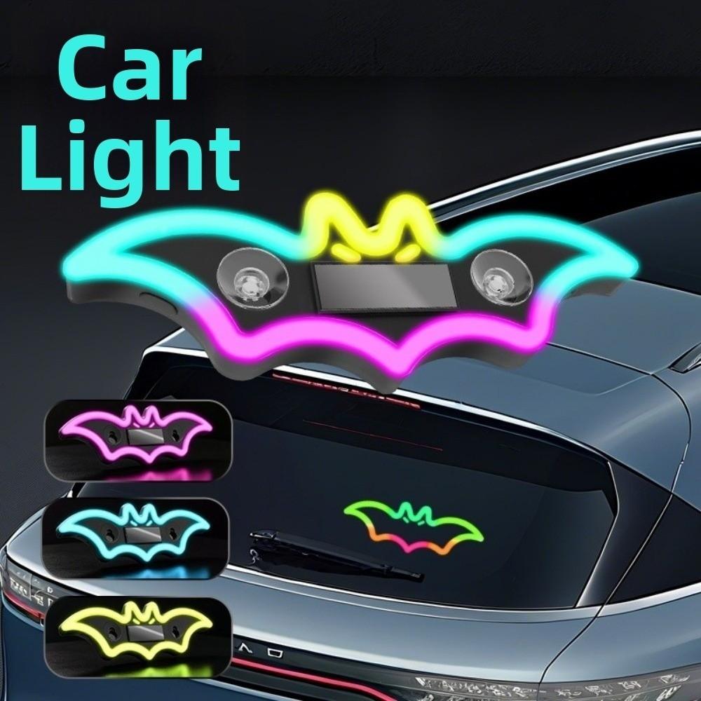 Wireless Car Bat Shaped Ambient Lamp RGB Color Car Window Neon Light Side Window