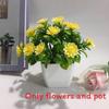 Fake Miniature Daisy Plant Decor With Plastic Craftsmanship For Living Spaces