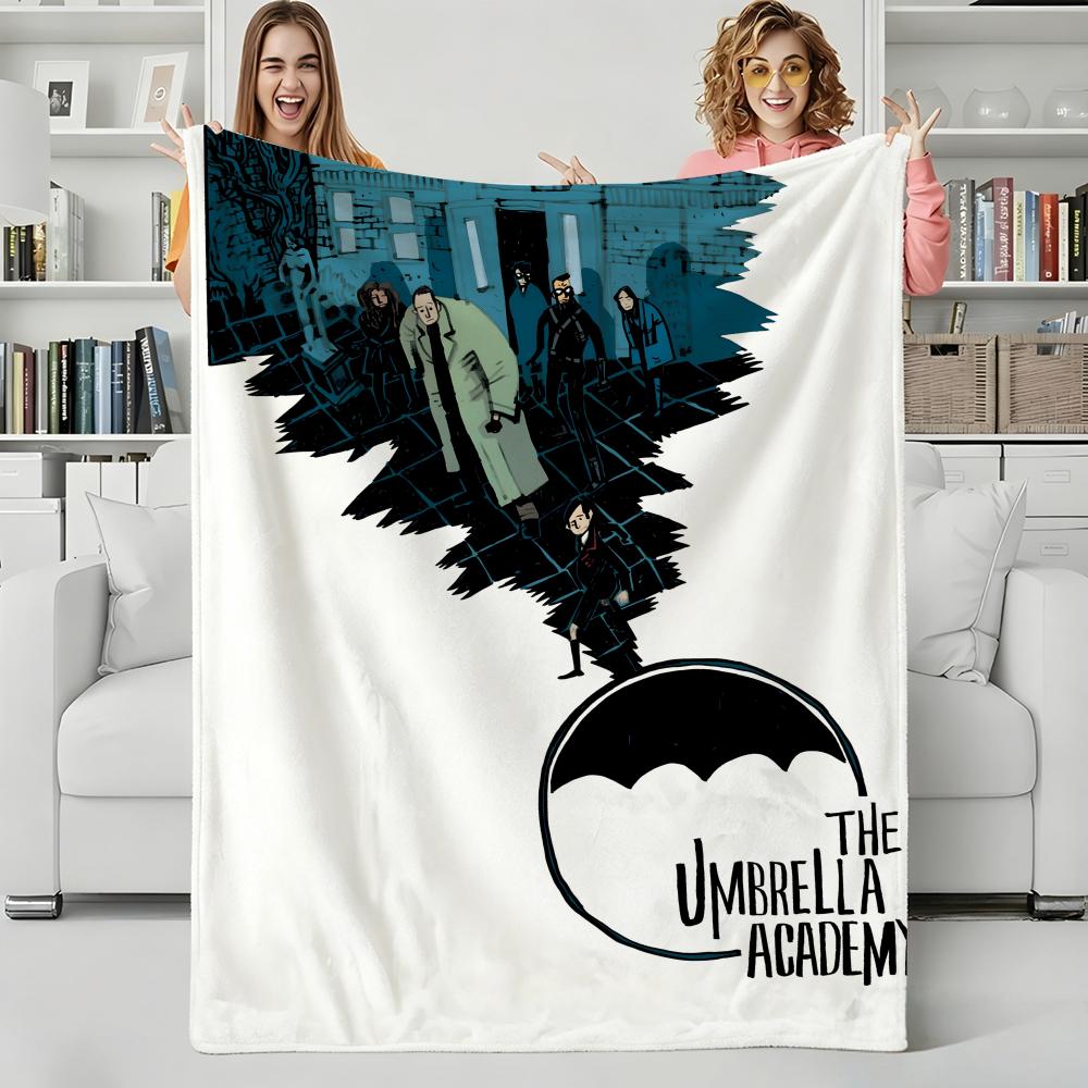 Series T-TheUmbrellaAcademy Throw Flannel Blanket Perfect for Sofa Office Bed Travel Sleep Read Relax Camping four season use