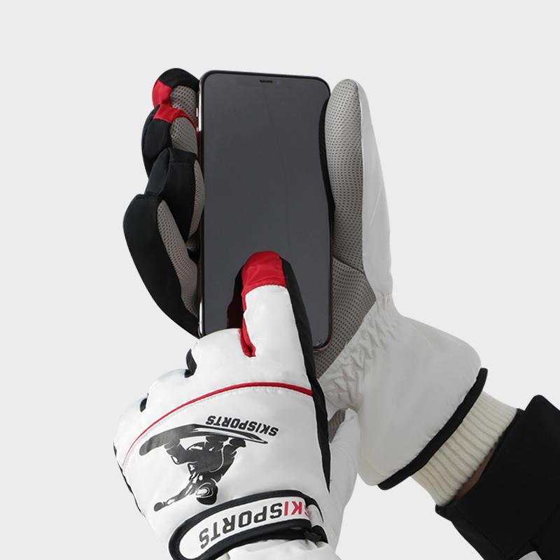 Outdoor Waterproof Touchscreen Fashion Adjustable Custom Men Sports Snowing Winter Ski Gloves