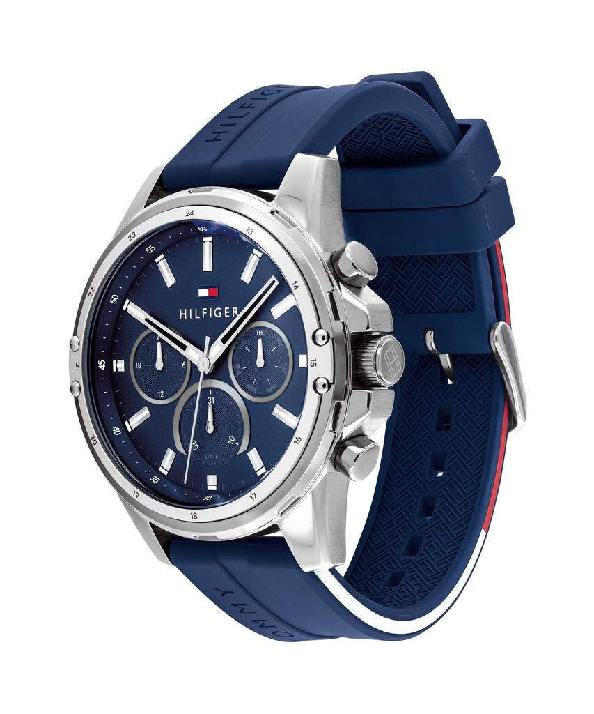 Мужские наручные часы Tommy Hilfiger MASON 1791791, Круглый корпус из нержавеющей стали, Календарь дня недели и даты, Хрустальное стекло, Синий