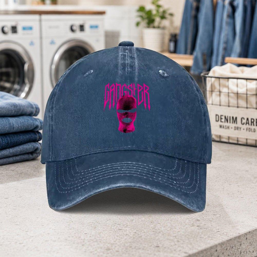 GANGSTER HipHop Washed Baseball Cap Adjustable Lightweight Dad Hat for Parties Fashion Birthdays Outdoor