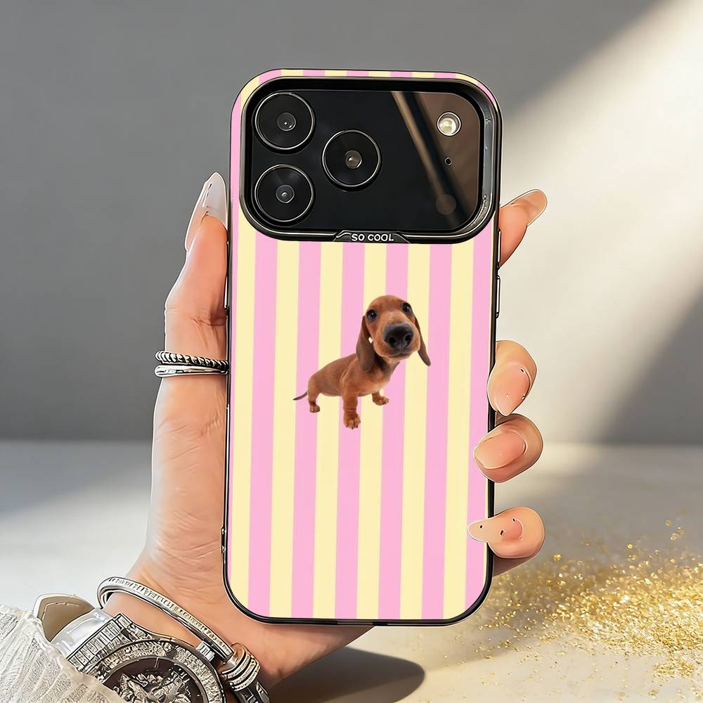 Dachshund Sausage Dog Phone Case For iPhone17,16,15,14,13,12,11,Pro,MAX White Matte Shockproof Cover