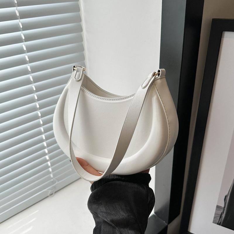 Французский полумесяц Женская однотонная сумка через плечо под мышкой Новая повседневная дорожная трендовая сумка-хобо из ПУ кожи CLE