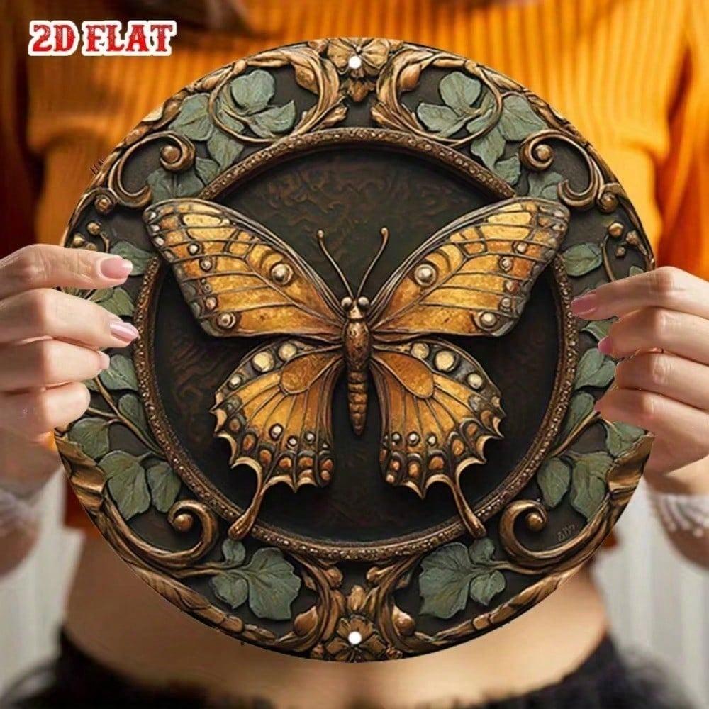 Винтажная золотая 3D настенная скульптура бабочки, Бионический металлический декор насекомого для дома, кафе, гостиной