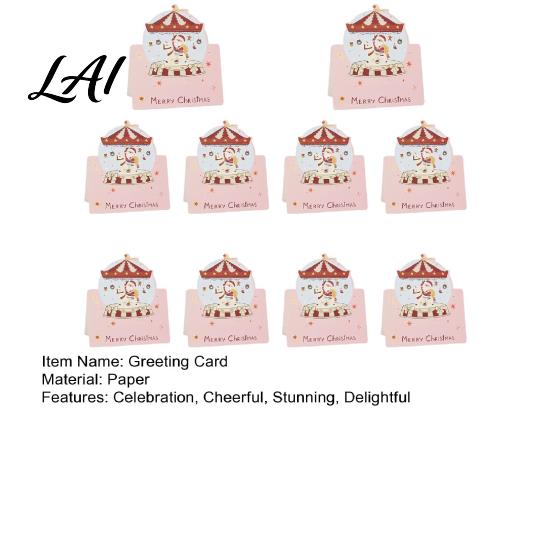 Colorful Paper Crafts 10 Pcs 3D Christmas Greeting Card Cute Tree Santa Snowman Holiday Cards Wreath Design for Festive Messages Wishes Eve