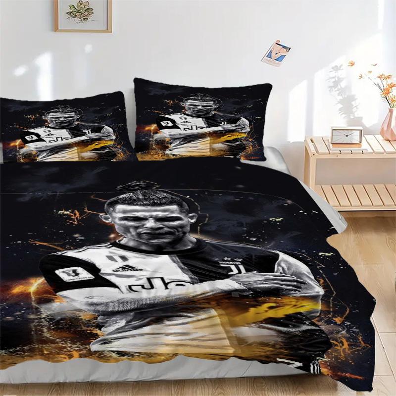 Dynamic Soccer Legend Print 3Pcs Bedding Setduvet Cover With 2 Bedropillowcase Home Birthday Gift