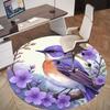 1pc bird flower Round Chair mat Area Rug - Non-Slip, Floor Mat for Office, Bedroom, and Indoor Decor -1002159