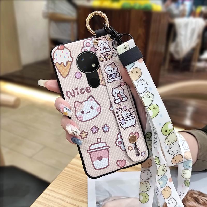 Lanyard Back Cover Phone Case For Nokia 6.2/7.2 Waterproof Anti-dust Silicone Fashion Design Soft Case Dirt-resistant