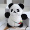 Charming Plush Flower Panda Keychain Bag Doll Soft Animal Toy For Childrens Play